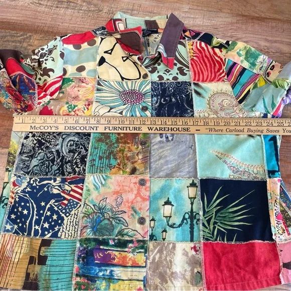 Colorful Patchwork Jean Jacket - Picture 7 of 10